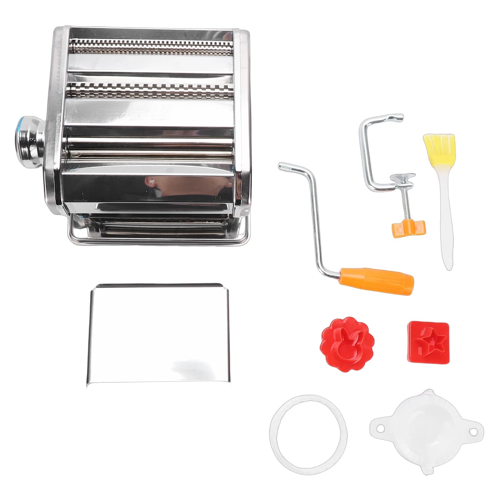 Pasta Maker Adjustable Manual Noodle Maker Machine with Hand Crank and Cutter for Spaghetti Fettuccini Dumpling Skin