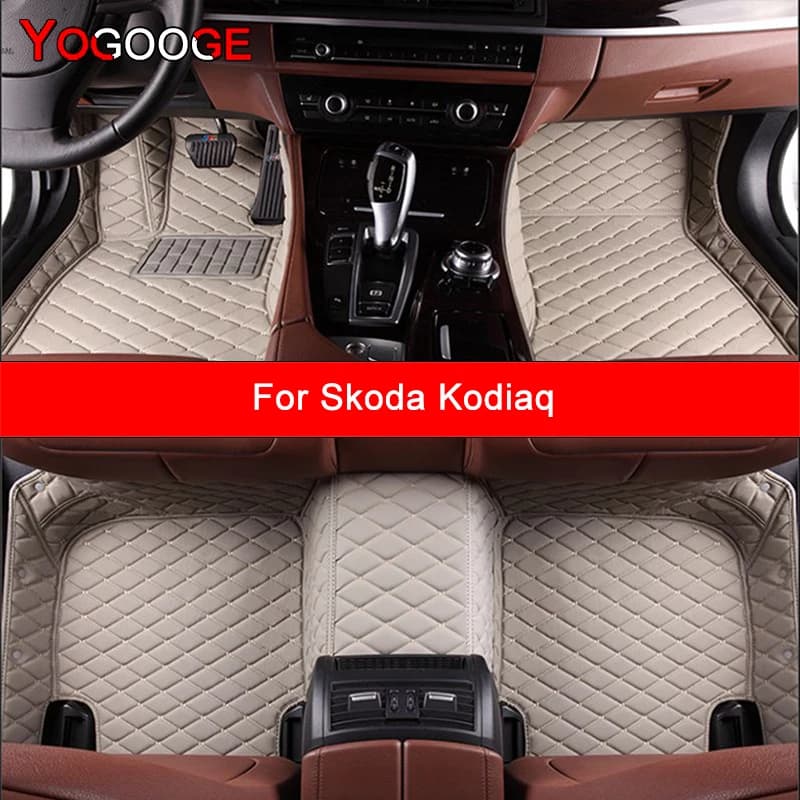 Tappetini per auto personalizzati YOGOOGE per Skoda Kodiaq Tappeti per auto Accessorio per auto