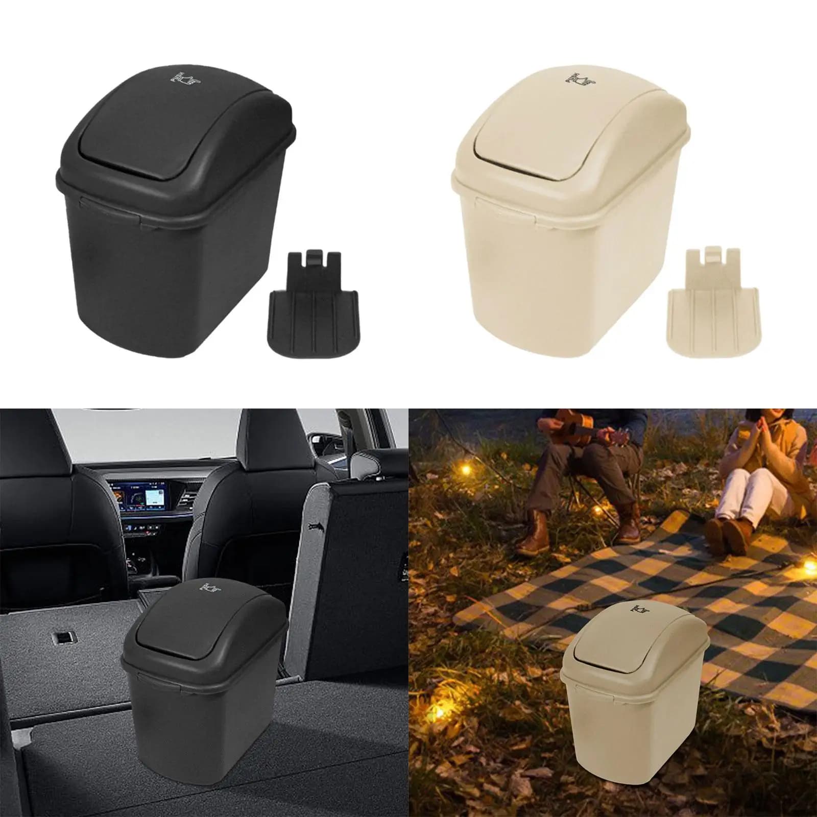Pattumiera per auto con coperchio Pattumiera Bidone della spazzatura Bidone della spazzatura Cucine facili da usare