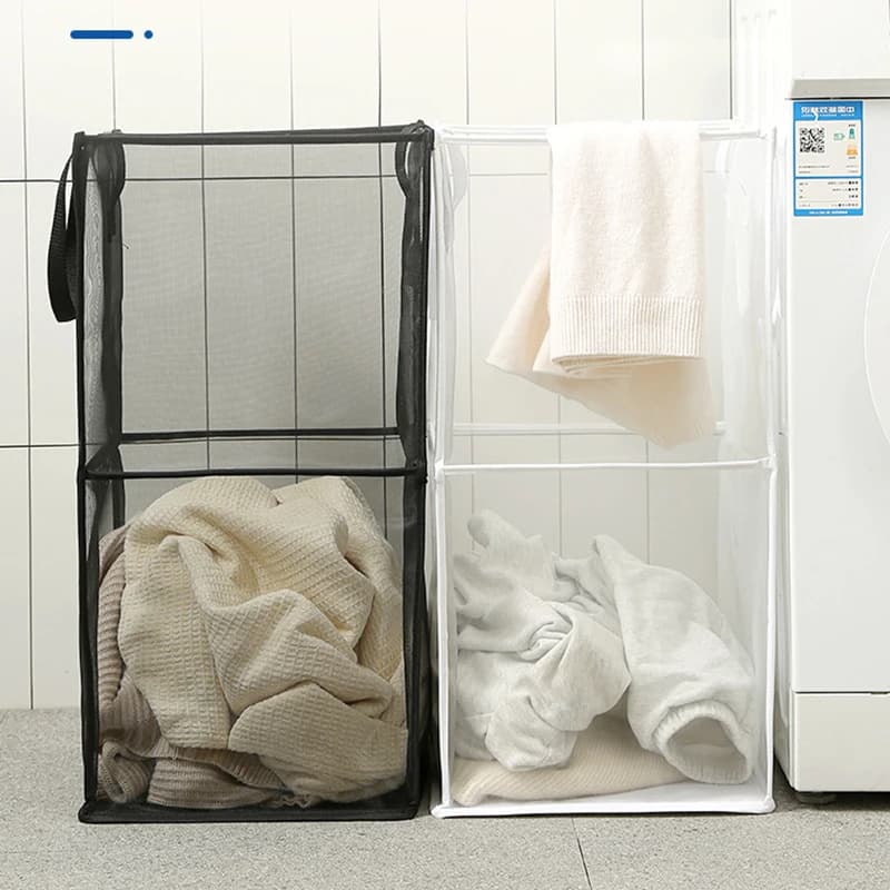 Organizer per cesto portabiancheria sporco da bagno con manici borsa portaoggetti pieghevole in rete per bucato cesto appeso di grandi dimensioni per giocattoli per vestiti