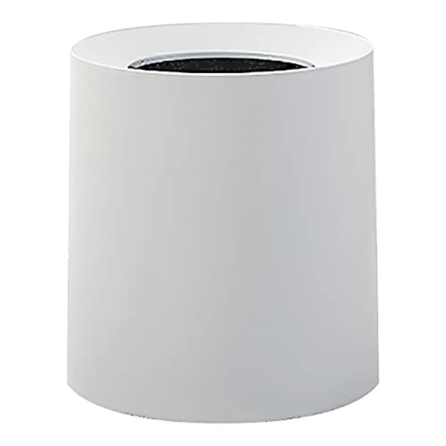 Cestino per Rifiuti Moderno Rotondo - 3,2 Galloni/12L 12,5 Quarti, Bidone Aperto - Contenitore Bianco con Cestino in Plastica Rimovibile - Mantiene i Rifiuti Contenuti