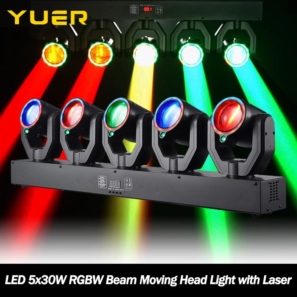 LED 5x30W RGBW Fascio di luce a testa mobile con apertura a LED effetto laser luce da palco DMX512 per DJ Disco party Natale Wedding bar