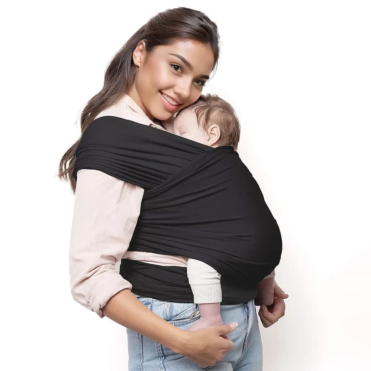 Marsupio per avvolgere il bambino Imbracatura per il trasporto anteriore a mani libere Imbracatura per neonati morbida ed elastica Supporto ergonomico per neonati per bambini