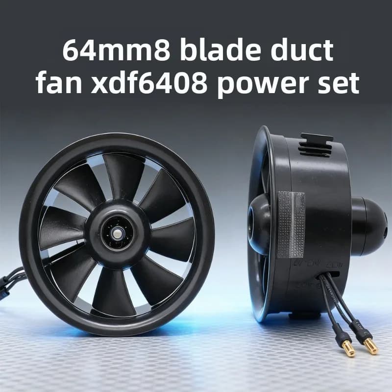Ventola intubata EDF CCW da 64mm a 8 pale con motore 3S 4S e ESC 50 per aereo RC e elicottero - Sistema ad alta spinta e potenza - Componenti fai da te