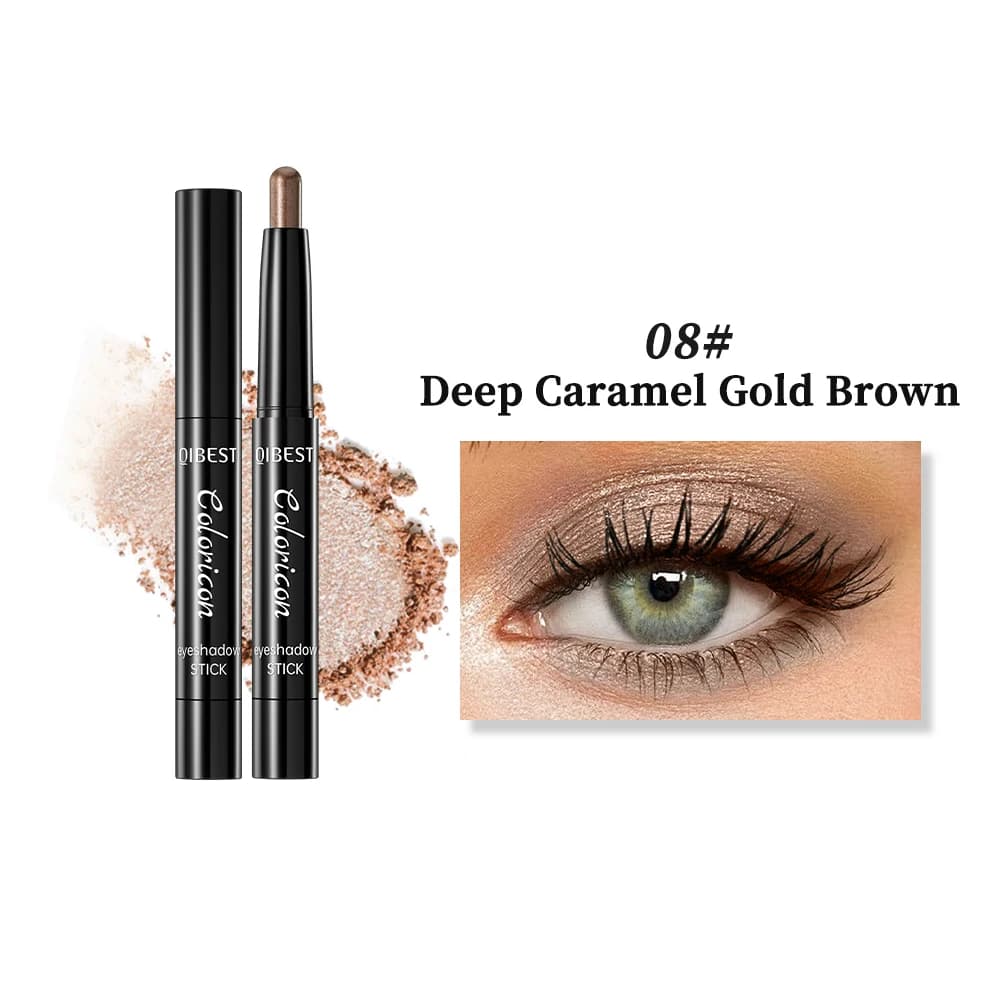 QIBEST Pencil Long-Term Glitter Glitter Shining Colorful Lighting Stick Makeup Eyes Effect Silk