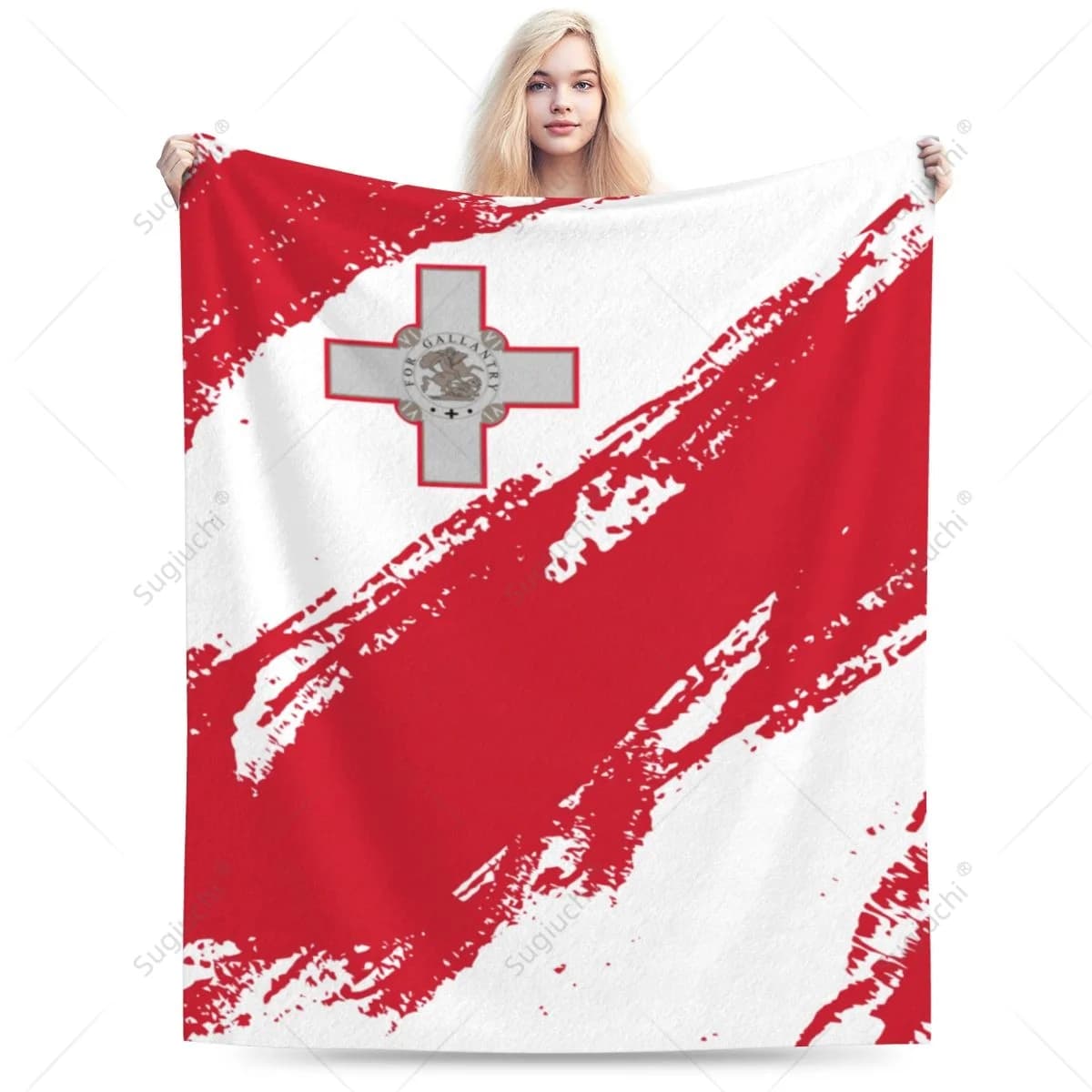 Blanket Malta Flag Color Flannel Multifunction Camping Sofa Cover Keep Warm