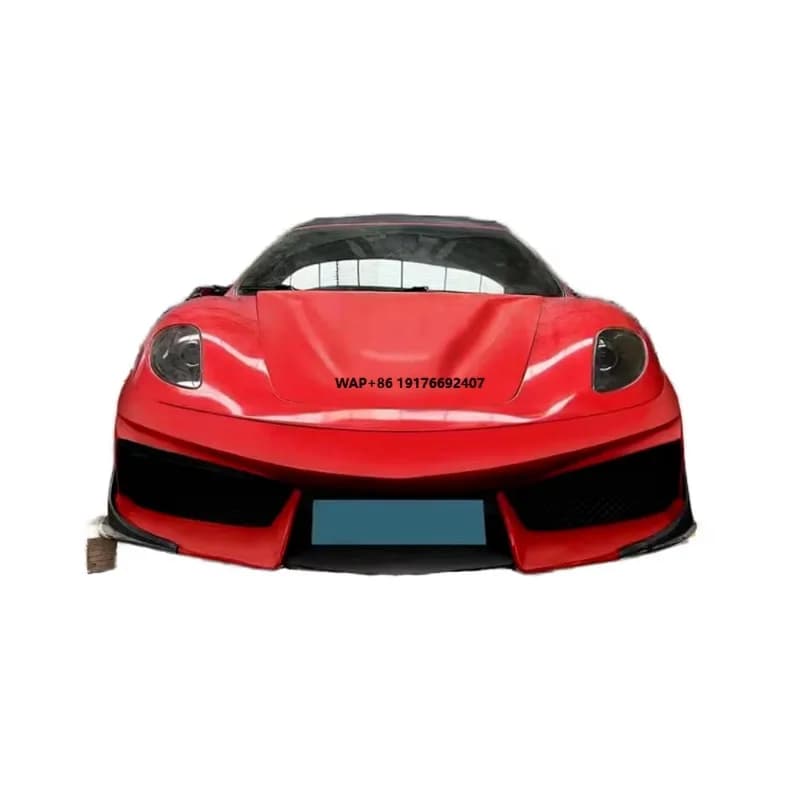 New for F430 Body Kit Upgraded VORS Style Carbon Fiber Bumper Side Skirt Diffuser Spoiler Hood Self-adhesive