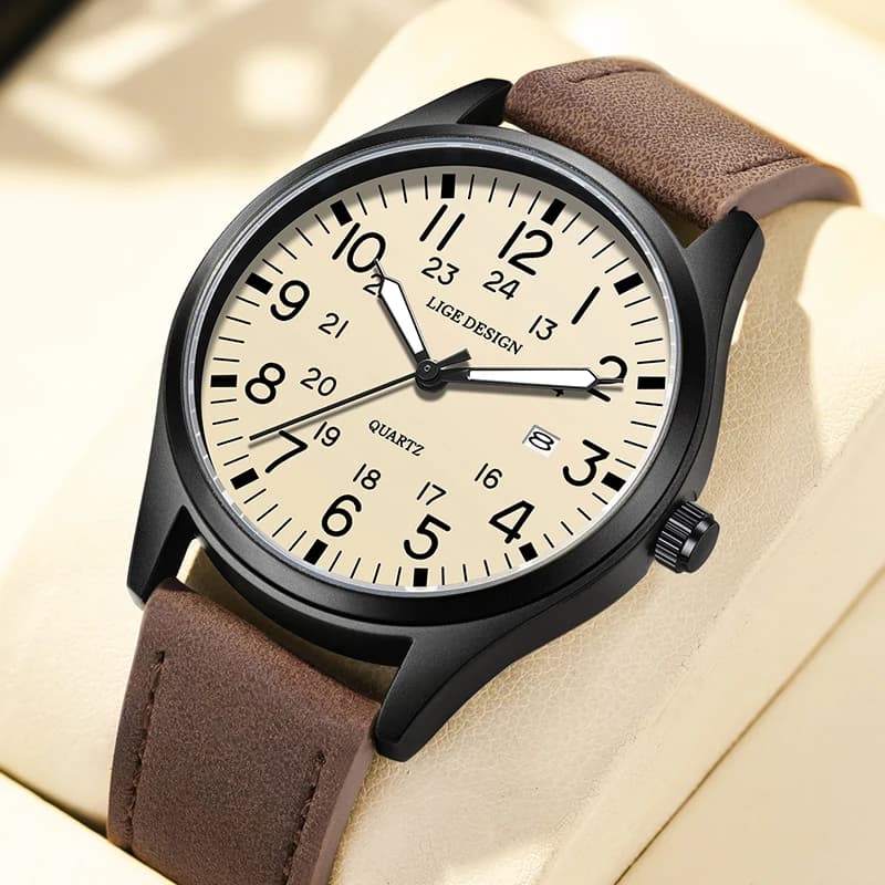 LIGE Top Brand Luxury Mens Watch Fashion Casual Quartz Watches For Men Waterproof Luminous Nylon Strap Wristwatches Reloj Hombre