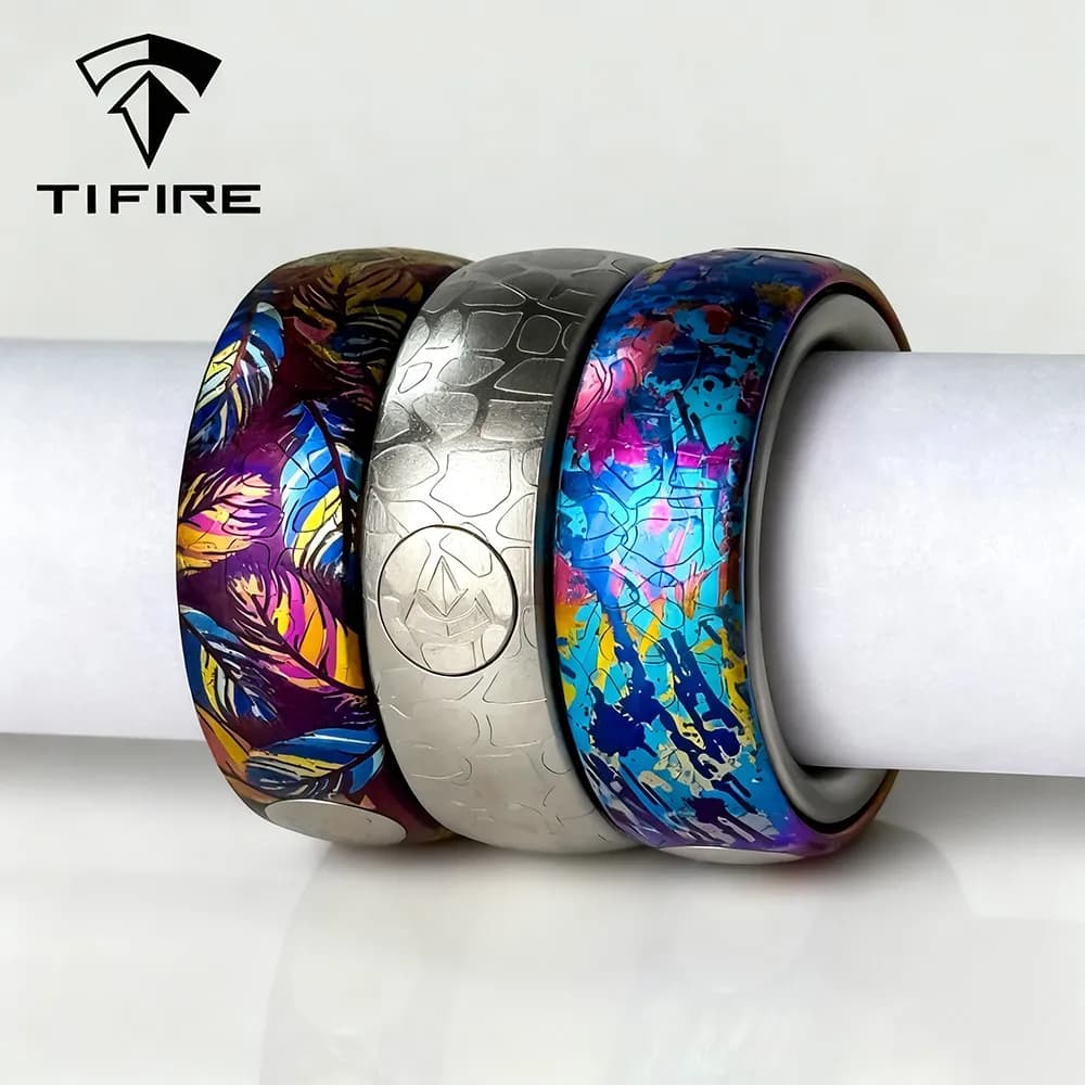 TIFIRE EDC Titanio Cricchetto Fidget Spinner Anello Spinner Giocattolo antistress Diametro interno 20mm Agitarsi Giocattoli per adulti