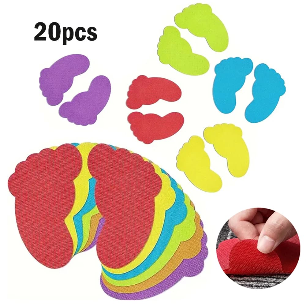 20pcs pennarelli colorati per tappeti per piedi pennarelli per pavimenti a forma di piede per aula e casa, pennarelli per tappeti in aula con frecce