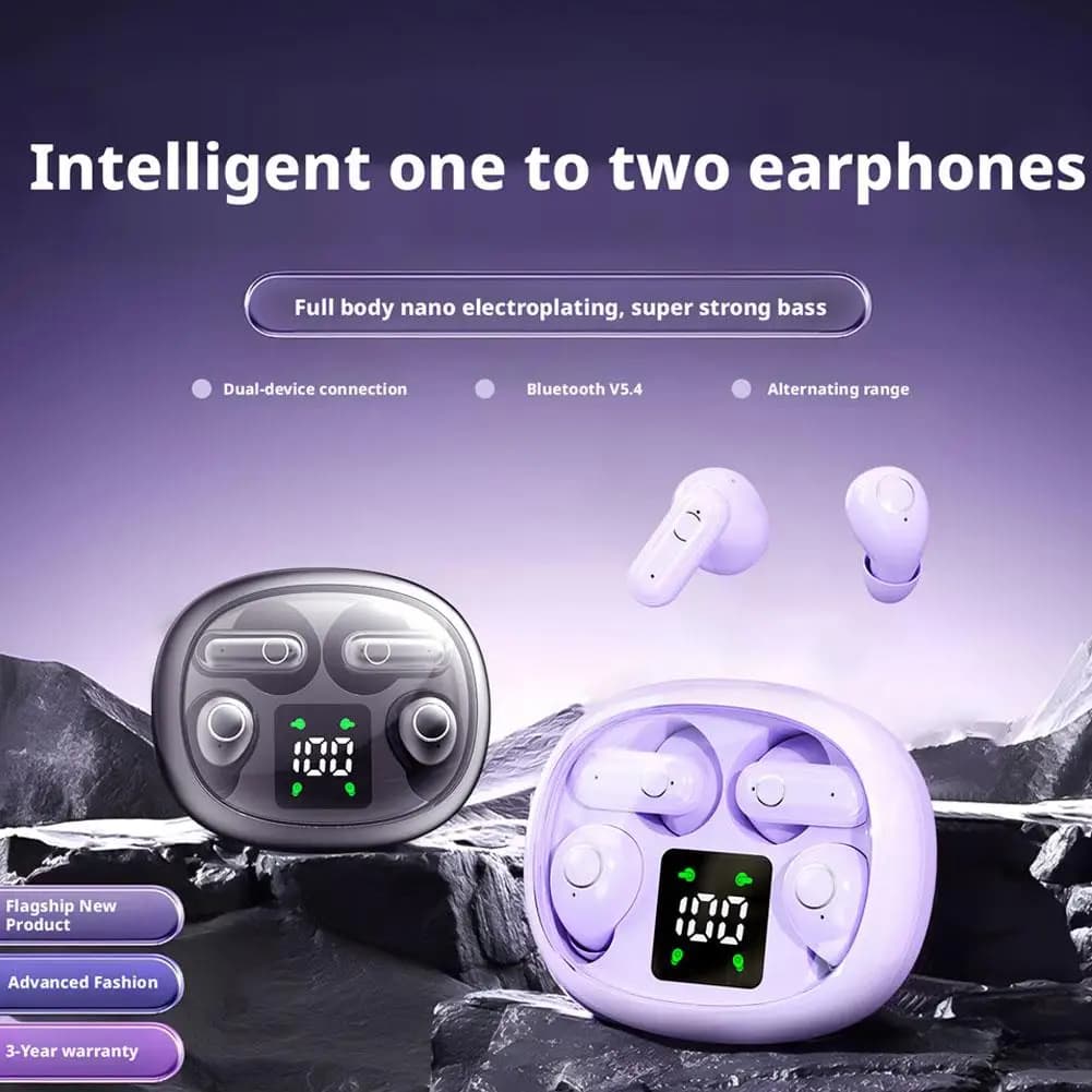 2 pairs of wireless Bluetooth earphones, HiFi in-ear earphones with power display, noise reduction, sports headphones