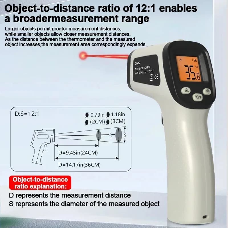 CX6052Handheld Non Contact Heat Laser Temperature Gun Digital Infrared Thermometer Gun for Cooking,BBQ,Oven,-58℉~1022℉(-50~550℃）