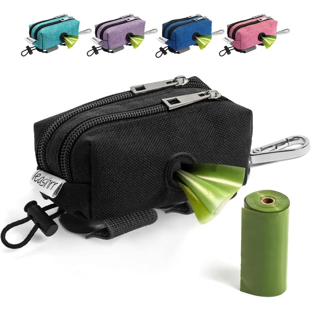 Guinzaglio per Cani Multifunzione con Dispenser per Sacchetti Igienici, Porta Snack e Tasche Impermeabili