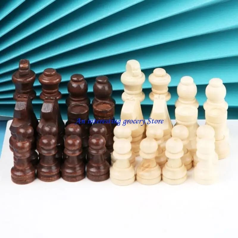 652D 32 pezzi figurine gioco scacchi internazionali in legno intagliato a mano
