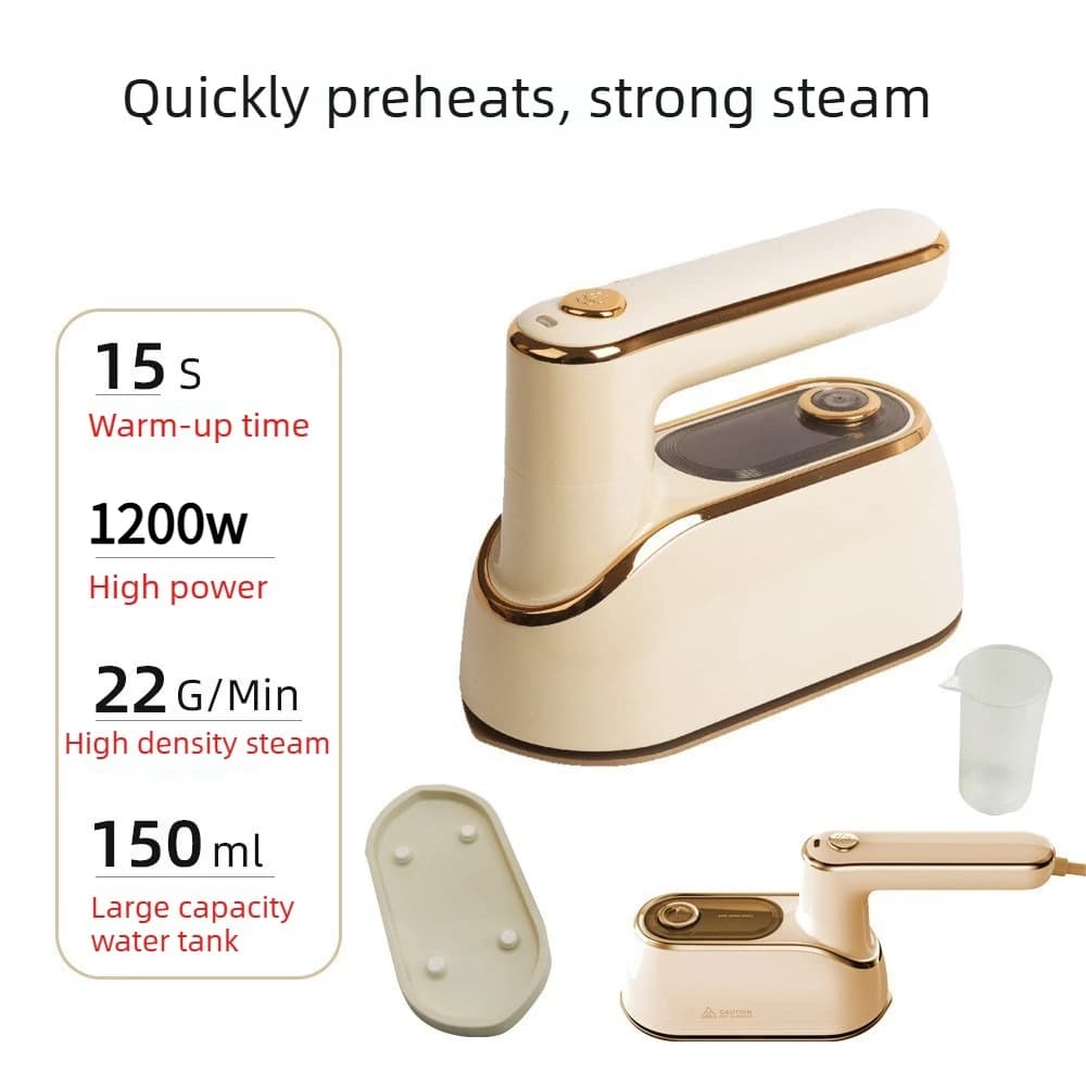 Ferro da Stiro a Vapore per Vestiti 1200W, Stiratore Portatile da Viaggio con Piastra in Ceramica Liscia, Riscaldamento Rapido in 15 Secondi
