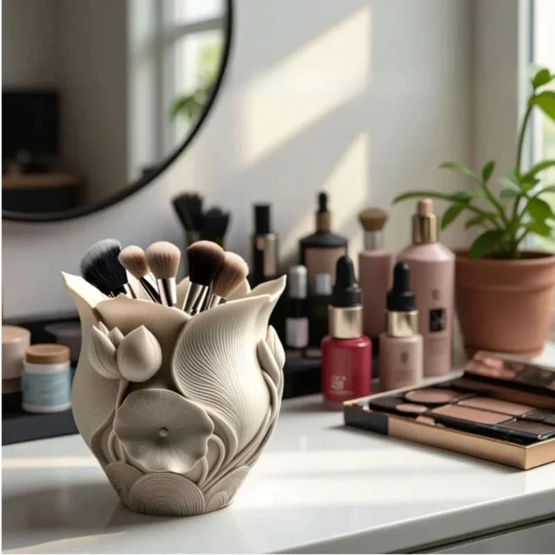 1PCS Silicone Mold for Epoxy Resin DIY Scented Candle Cup Storage Lotus Vase Plaster Home Decorative Art Craft