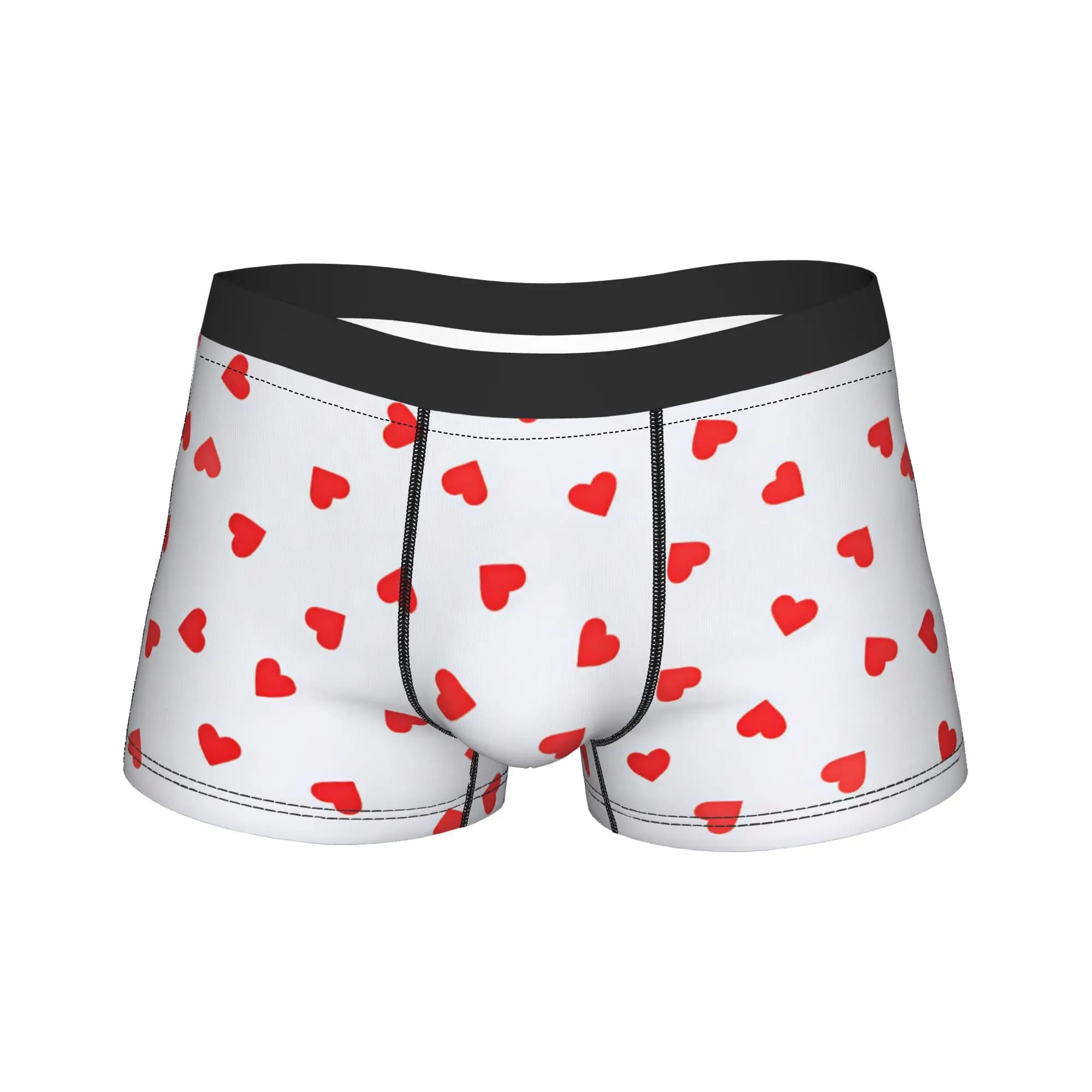 Red Heart Love Heart Underwear Men Shorts Briefs Elastic Boxer Shorts Trenky Pattern Plus Size Underpants