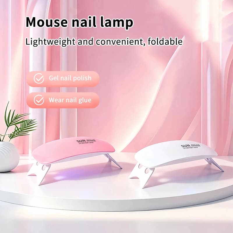 Mini UV LED Nail Lamp 6 LED Gel Nail Polish Dryer Convenient USB Interface Folding Design Manicure UV Curing Light 1PC