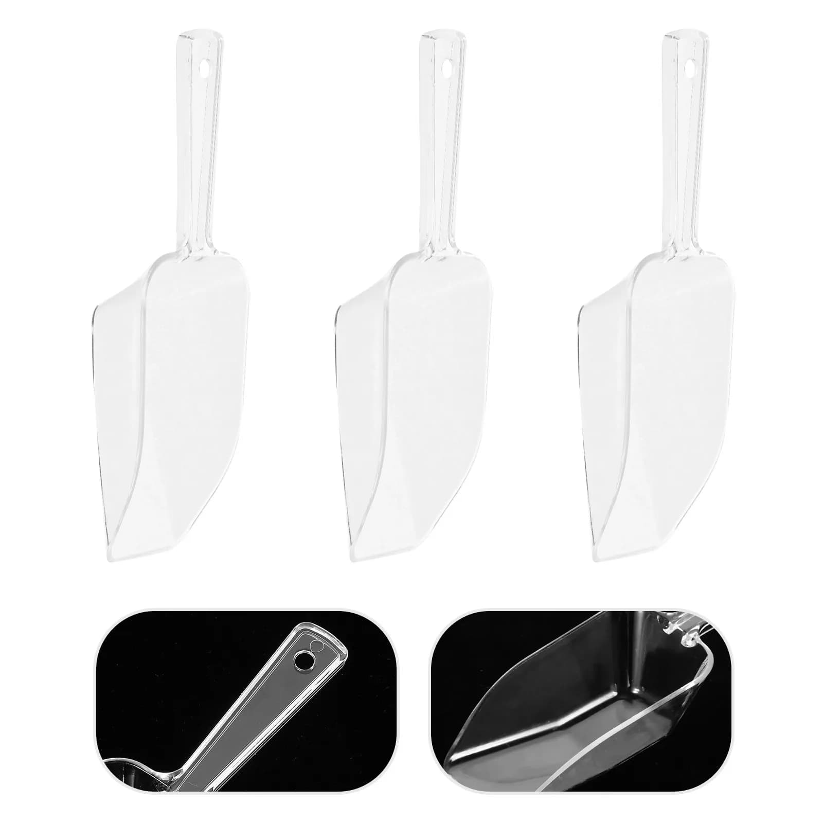 5Pcs Ice Scoop Plastic Scoopers Clear Mini Handheld for Wedding Party Candy Dessert Buffet Protein Powder Plastic Scoop