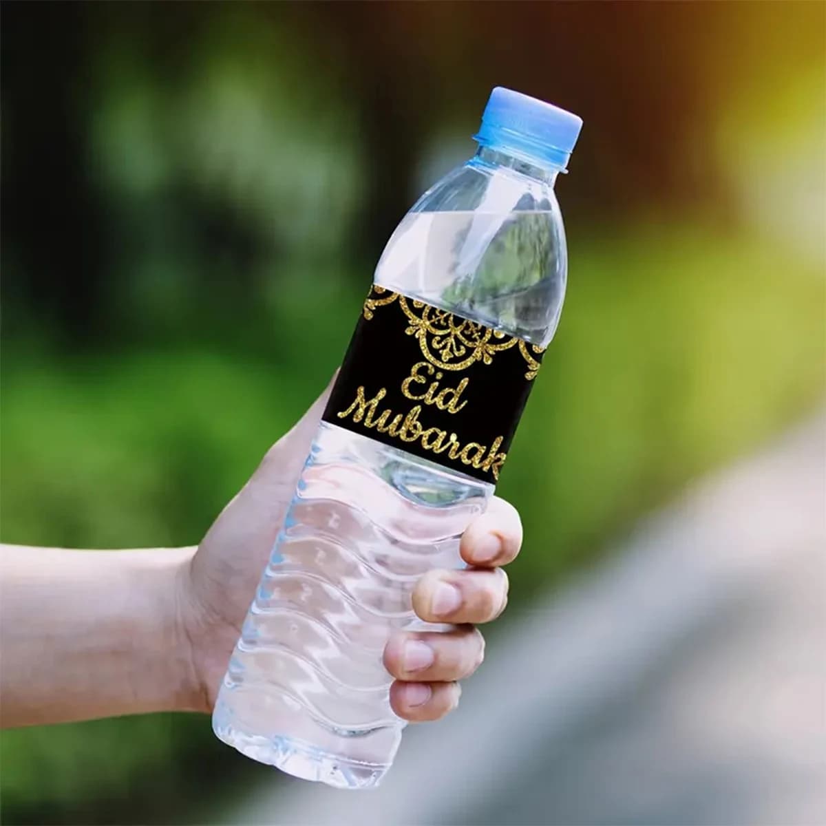 Wall decals for Eid Mubarak bottles, decorative labels for water bottles, Muslim Islamic Eid, 10 pieces