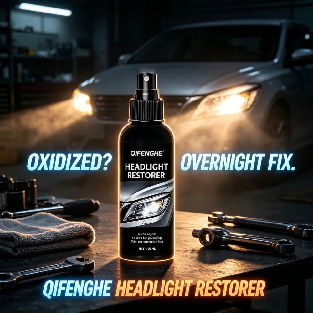 QIFENGHE Spray Restauratore per Fari 120ML, Riparazione Rapida Senza Lucidatura, Detergente e Restauratore per Fari Auto