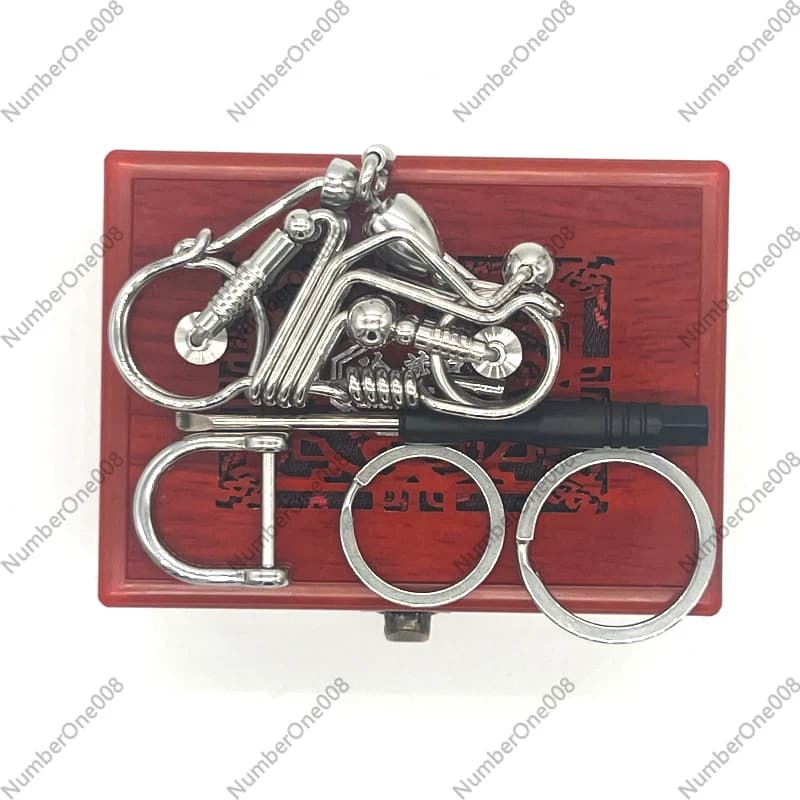 Portachiavi per Moto in Acciaio Inossidabile Fatto a Mano, Stile Meccanico Americano Vintage, Confezione Regalo