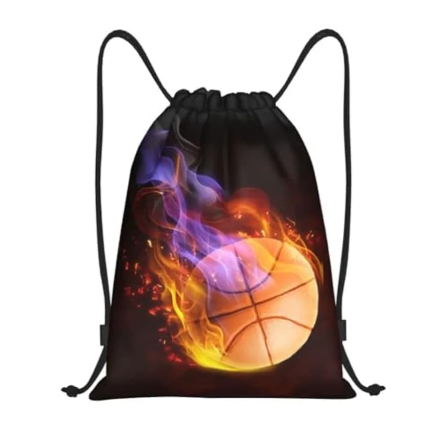 Drawstring Bag with for Boys, Sports Drawstring Backpack for Teens Boys Girls Adults Women Men, Black Daypack Bag for Work Gym