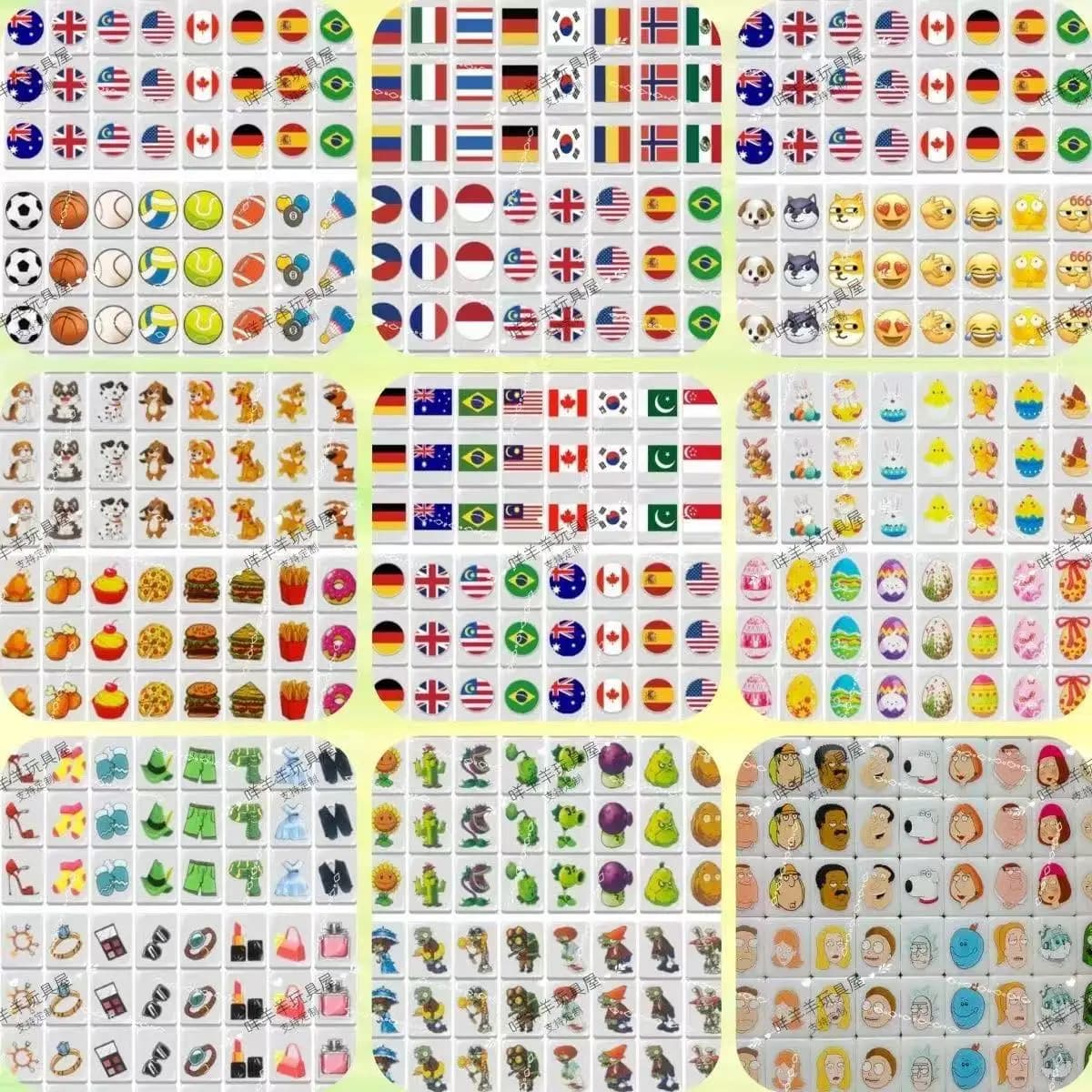 24mm 64 + 1 Fuga al mare Sanrio HelloKitty Mahjong Gioco Set Blocchi Tiktok Gioco da tavolo Piastrelle Doppio gioco Divertimento Battaglia Scacchi Giocattoli per bambini