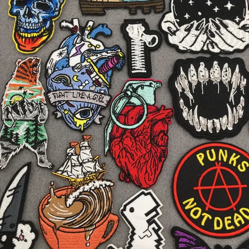 Ironing Applications Sewing Clothes Hooks Punk and Cartoon Funny Anime Clothes Patches Stripe for Jacket Sticker