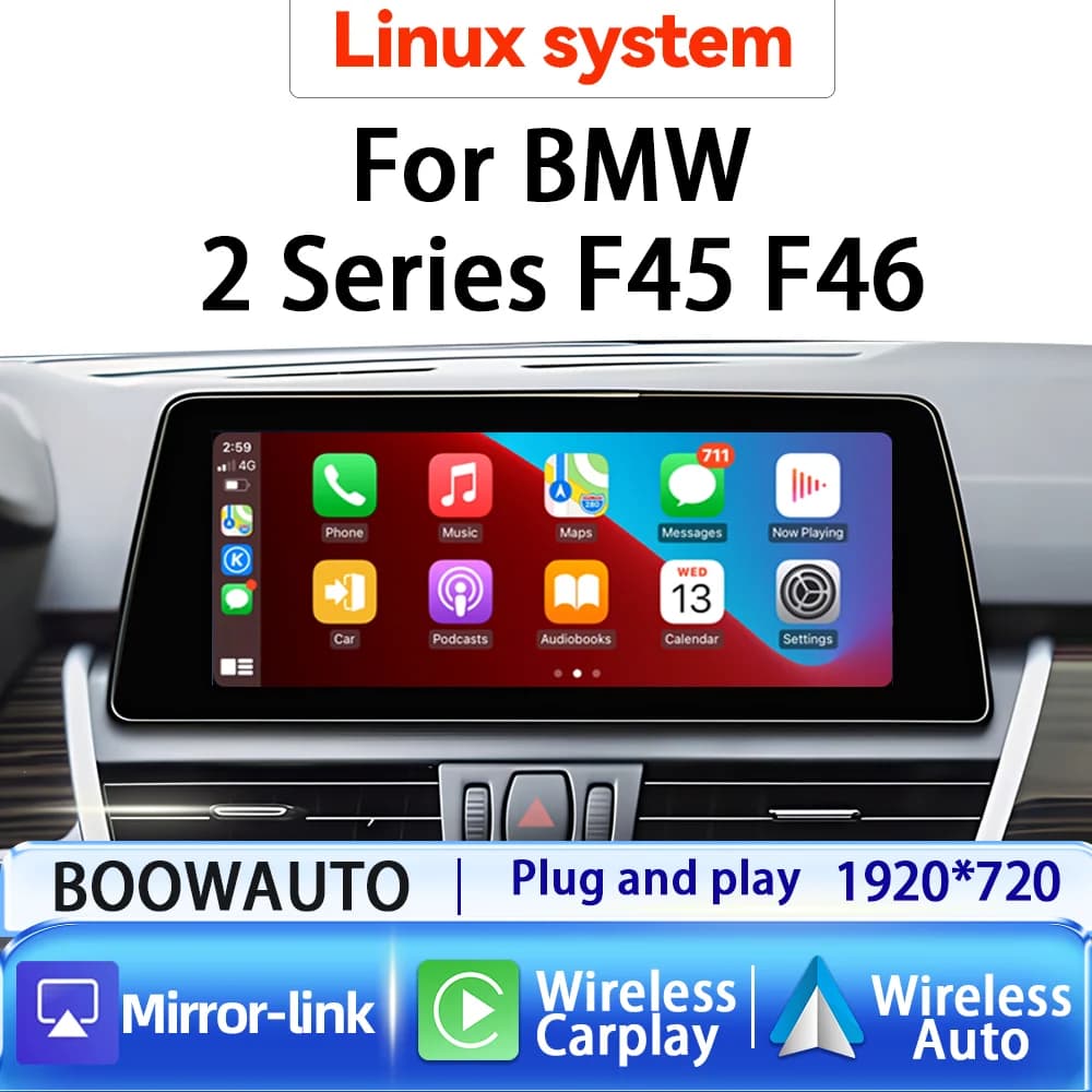 Linux Syste Multimedia Player For BMW 2 serie F45 F46 NBT EVO Wireless Carplay Car Play Video Touch Screen Android Auto Monitor