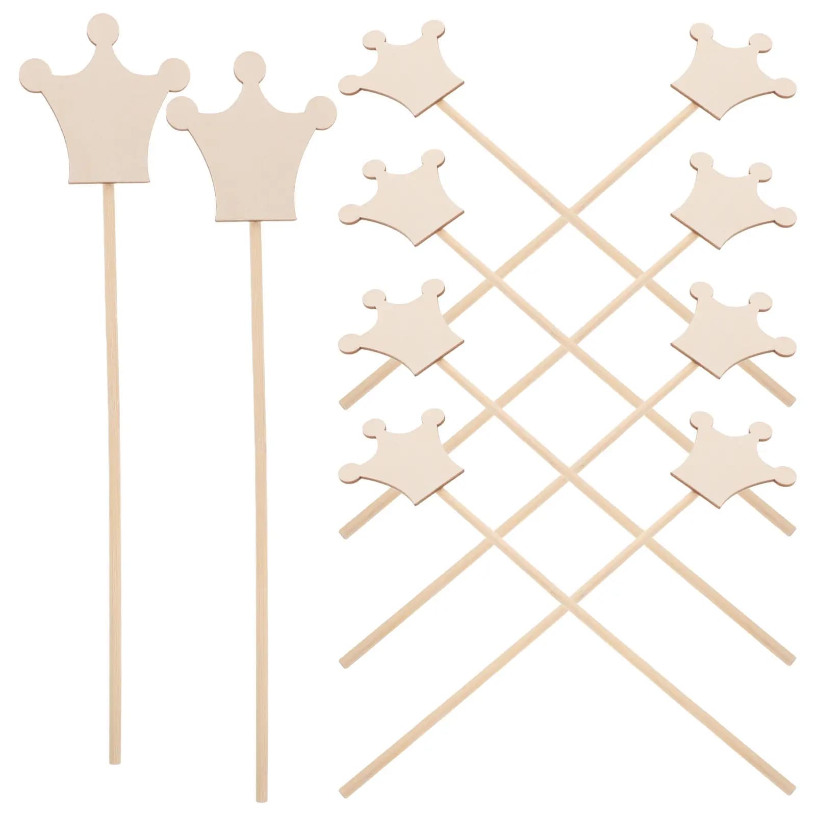 Set di 10 Bacchette Magiche in Legno per Bambini, Kit Fai-da-Te per Decorazioni, Bacchette da Principessa Non Finite per Feste di Compleanno e Halloween