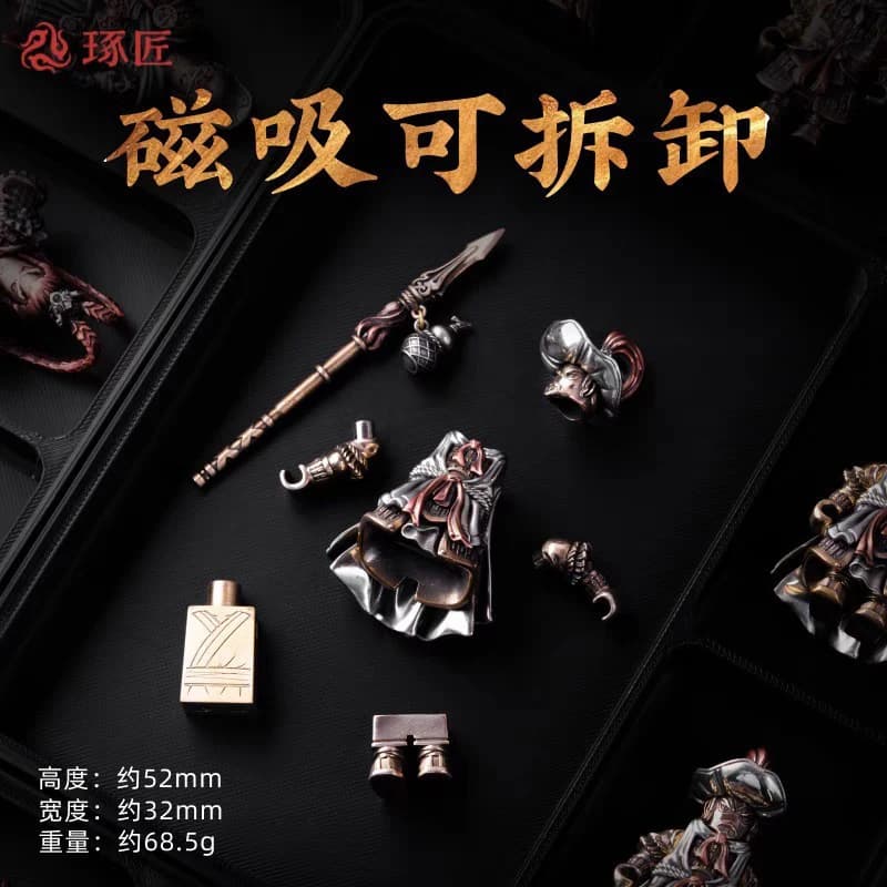 Lin Chong Tutti gli uomini sono fratelli MOC Building Blocks Mattoni delicati Giocattoli Figurina magnetica staccabile in metallo Ornamento