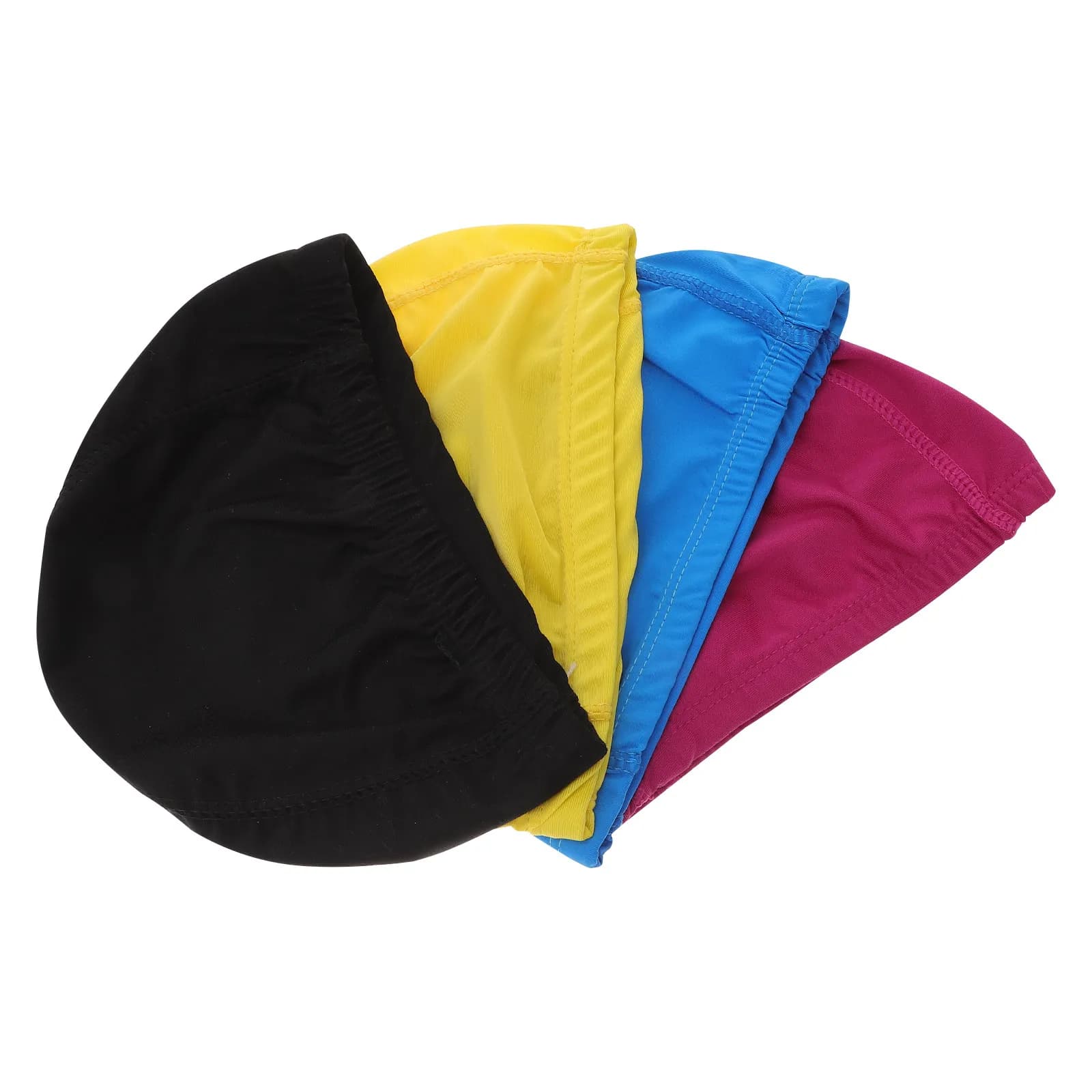 4 cappelli da nuoto in tinta unita, lisci, anti-attrito, delicati sui capelli, per adulti, per allenamento di nuoto.