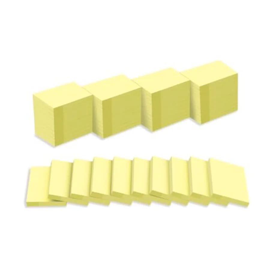 50 Pads Sticky Notes 1.5x2, Sticky Pads, Recyclable, Self-Stick Pads, Easy to Post for Home, Office, Notebook (Yellow)