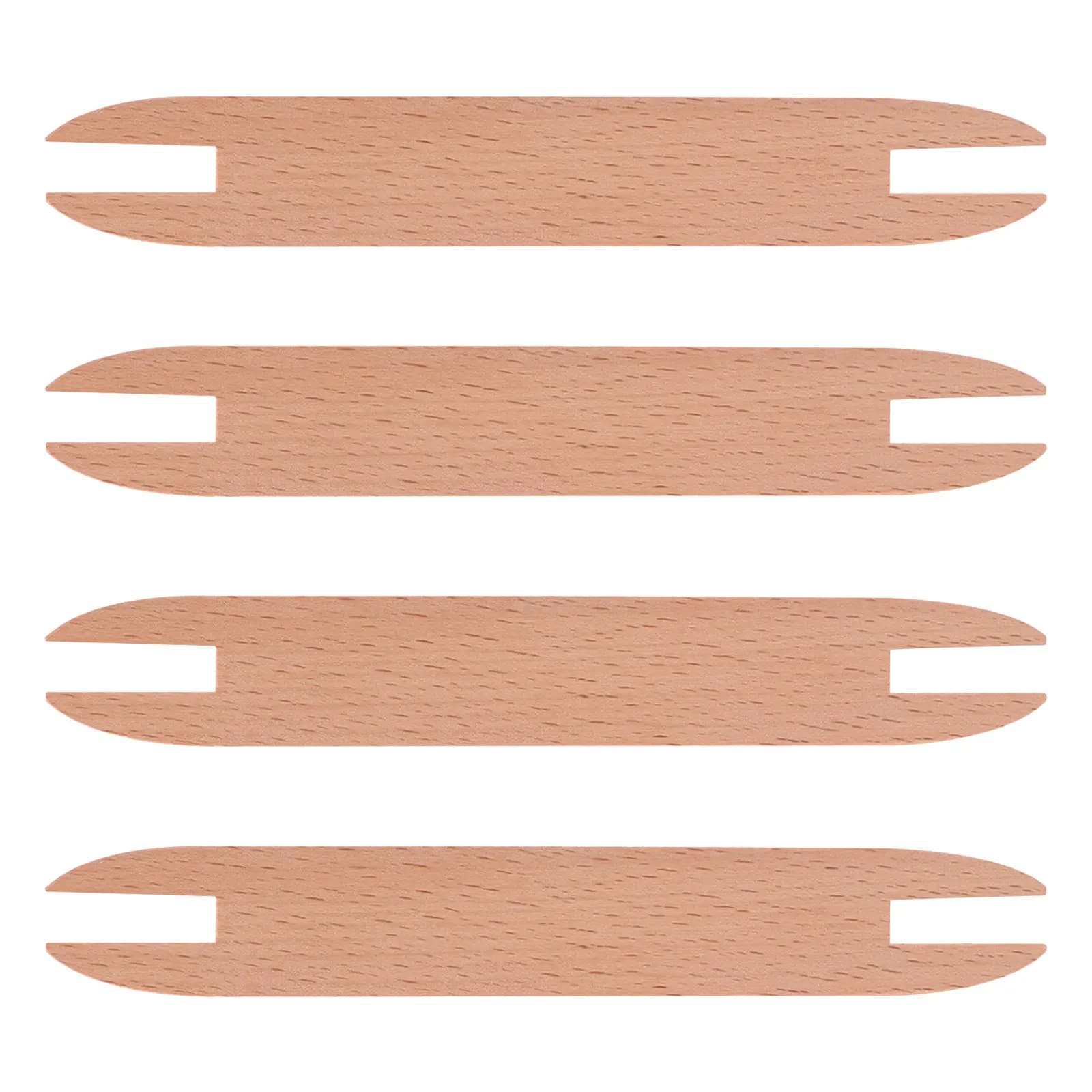 4Pcs Weaving Machine Accessories Wooden Weaving Shuttle Craft Tool Smooth Yarn Winding for DIY Crochet Knitting Scarf Sweater