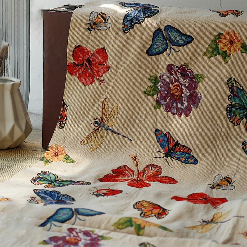 Dragonfly Butterfly Pattern tinto in filo tessuto Jacquard spesso divano federa per cuscino borsa per la produzione di tessuto 50cm x 150cm