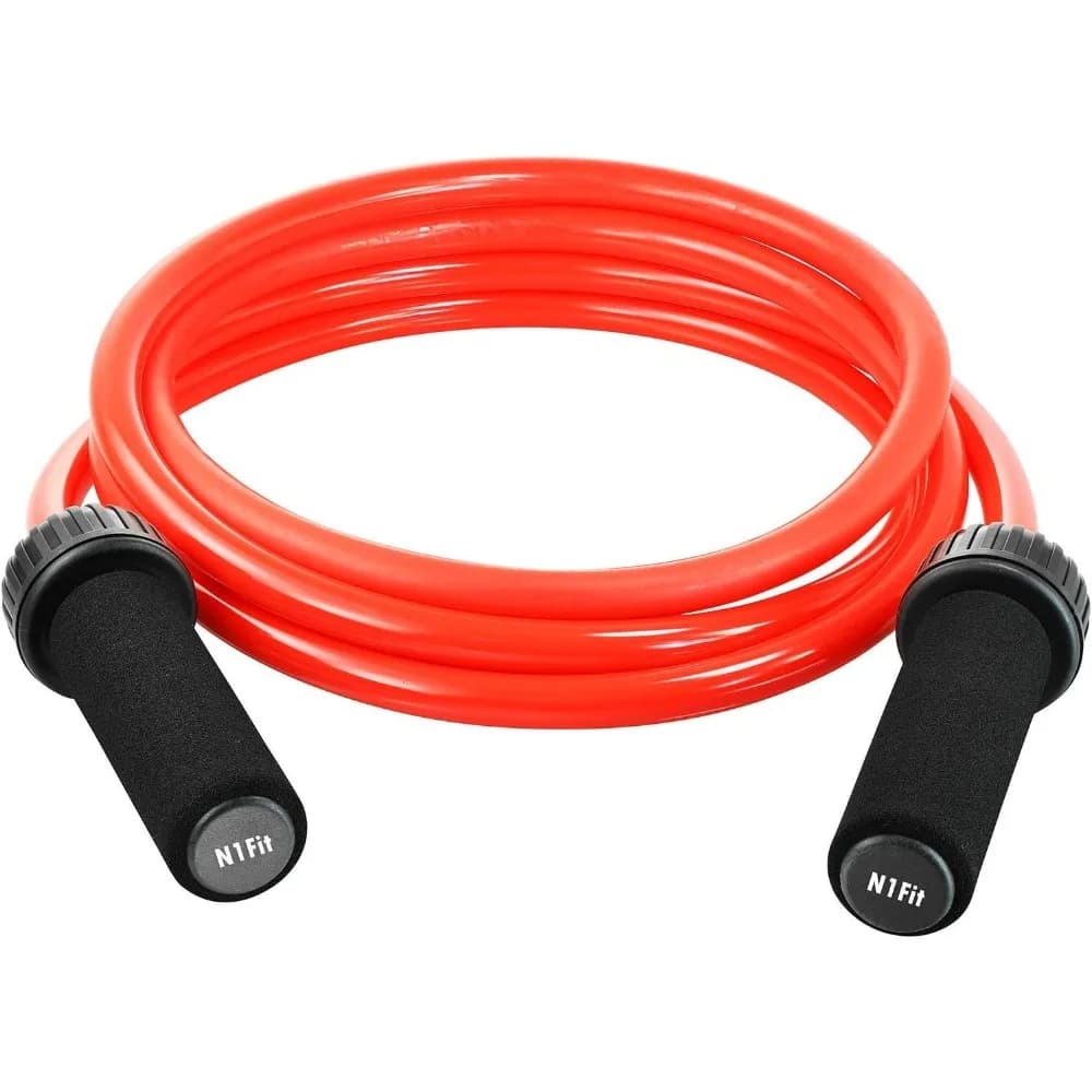 Corda per saltare ponderata - (1,5 libbre) in PVC solido diametro 12 mm per crossfit e boxe - corda per saltare pesante con memoria antiscivolo imbottita fo