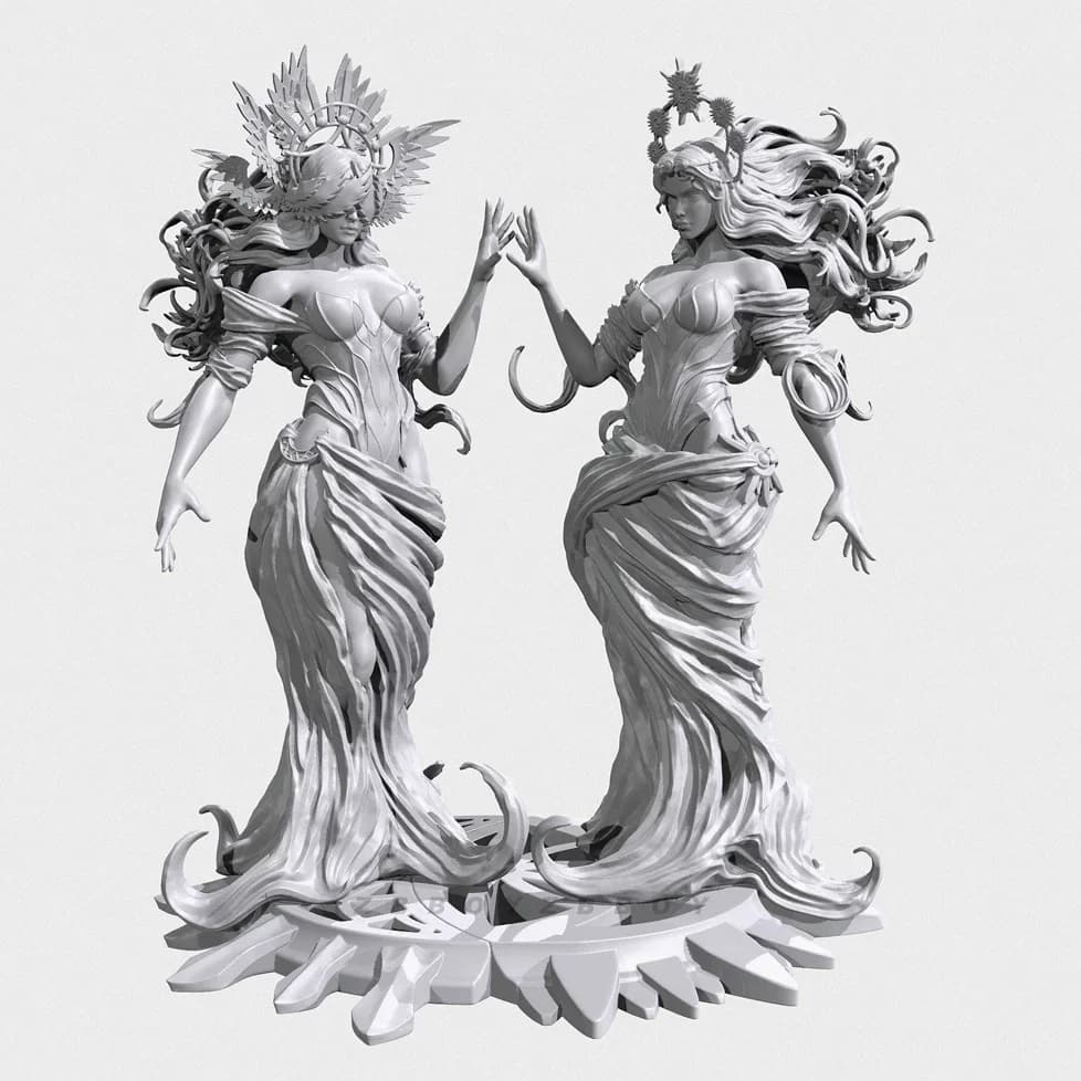L'altezza dell'uomo 50mm 75mm 90mm Kit modello in resina figura bellezza incolora e stampa 3D autoassemblata TD-7214/3D