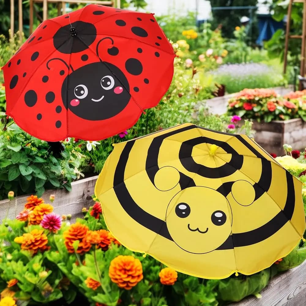 24. Ombrelli per Piante da 5 Pollici per Esterni, Ombrellone da Giardino per Piante in Vaso, Aiuole e Vasi di Fiori, Fornisce Ombra
