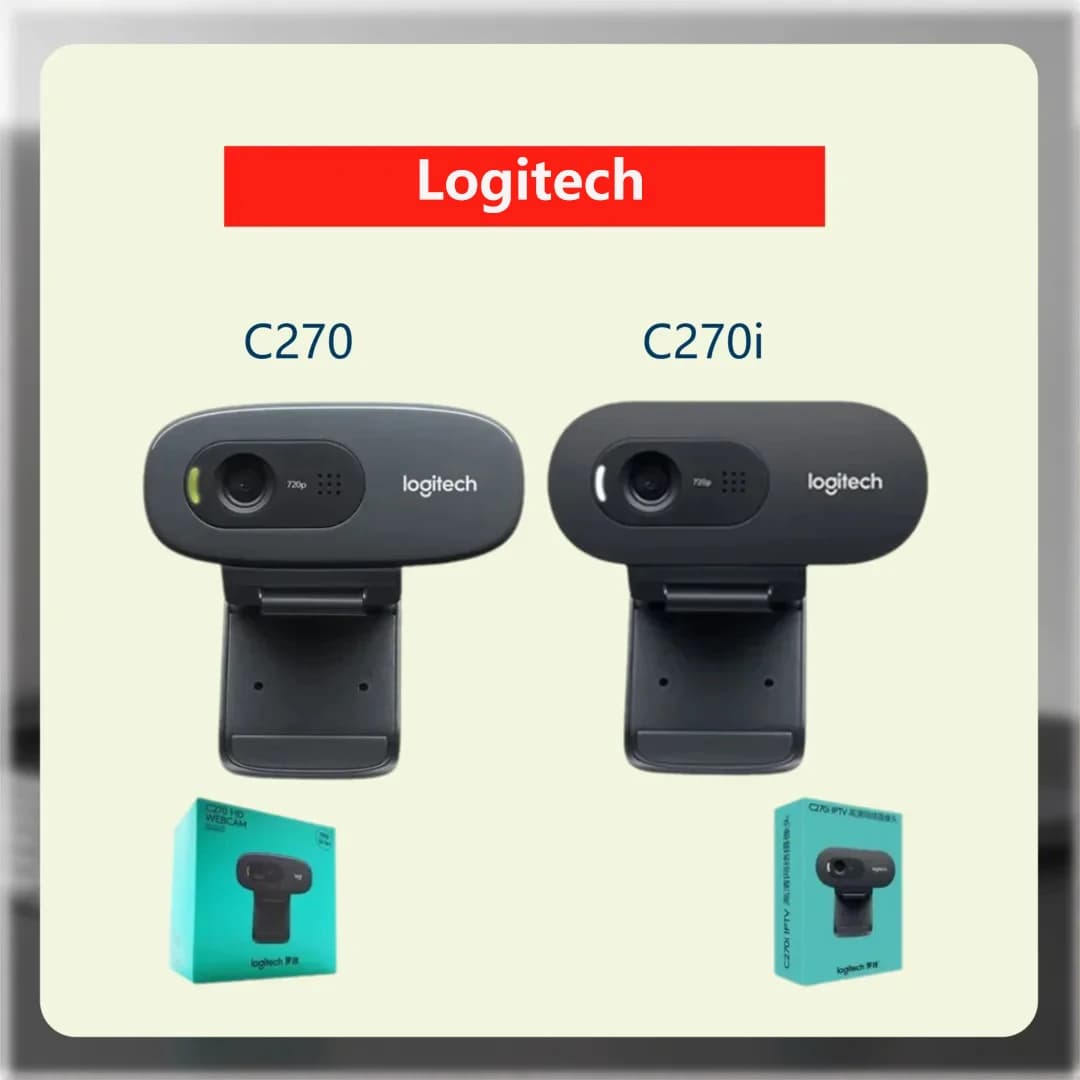 Logitech C270 HD 720P Webcam with Built-in Microphone USB 2.0 Mini Computer Camera for PC/Laptop Video Conferencing
