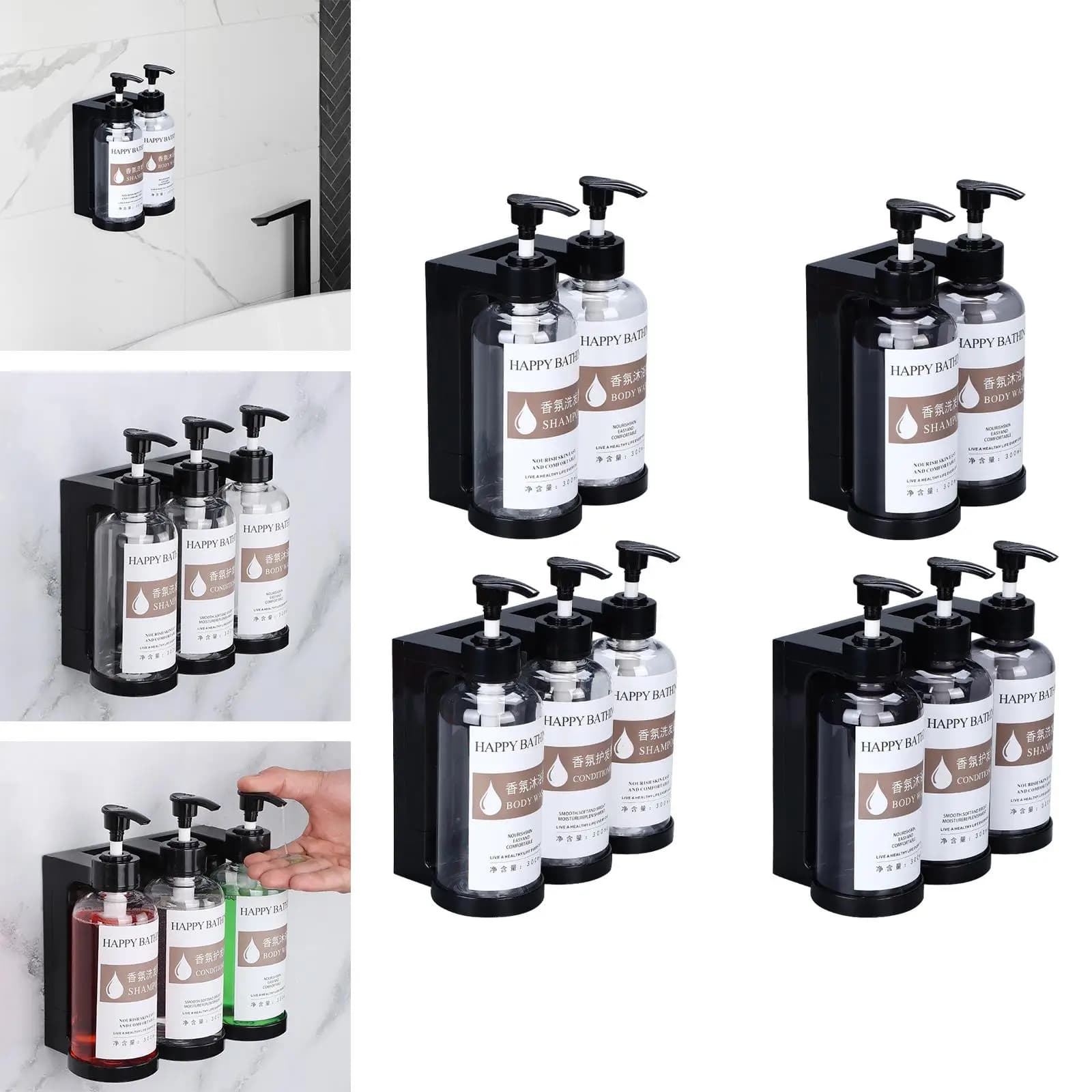Dispenser manuale per lozione e sapone liquido, impermeabile, per doccia e cucina