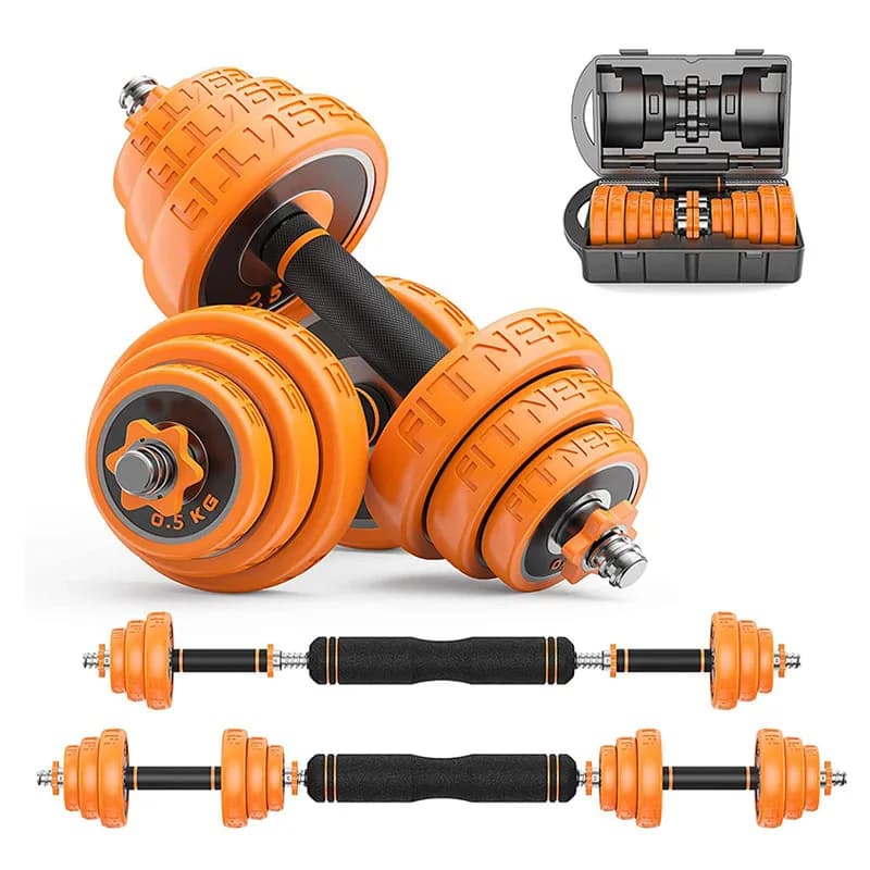 Set Combinato per Allenamento Domestico, Attrezzatura da Palestra, Set di Manubri e Bilancieri Regolabili in Ghisa Smart
