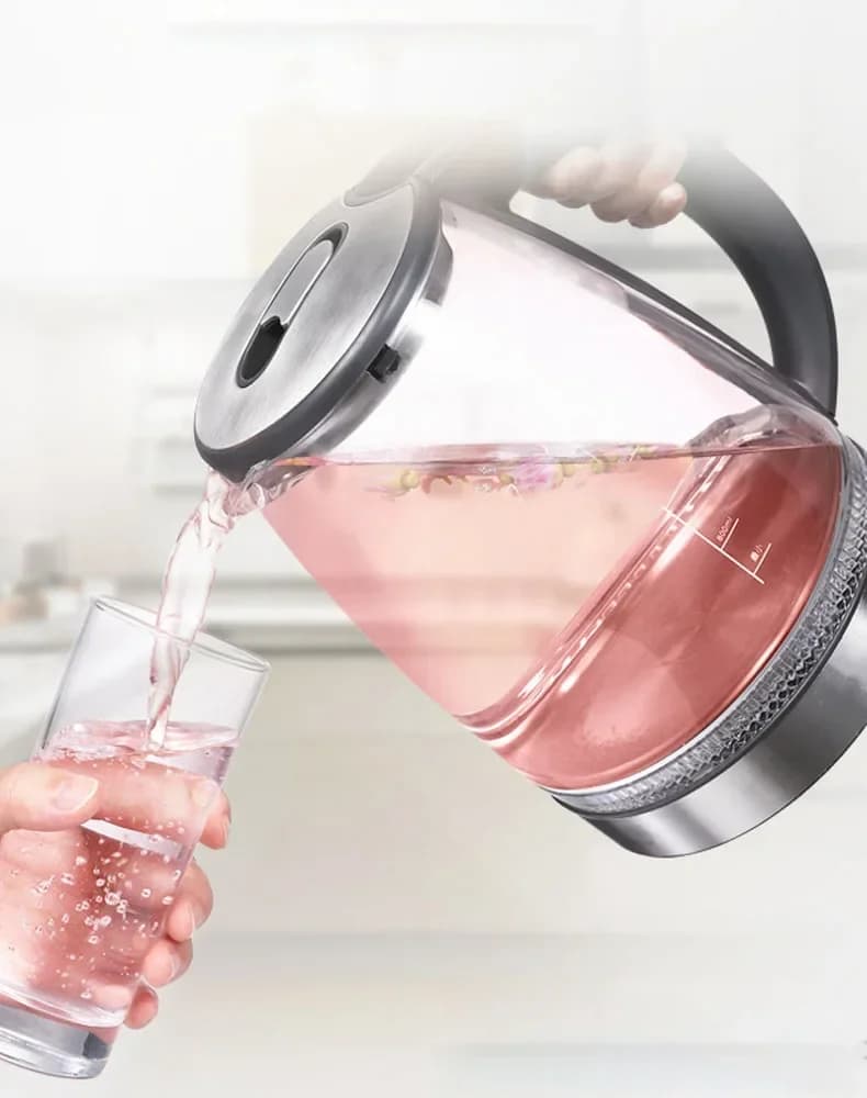 1.5L Borosilicate Glass Electric Kettle with Heater Base, Quick Heater for Water, Tea and Coffee for Home and Office