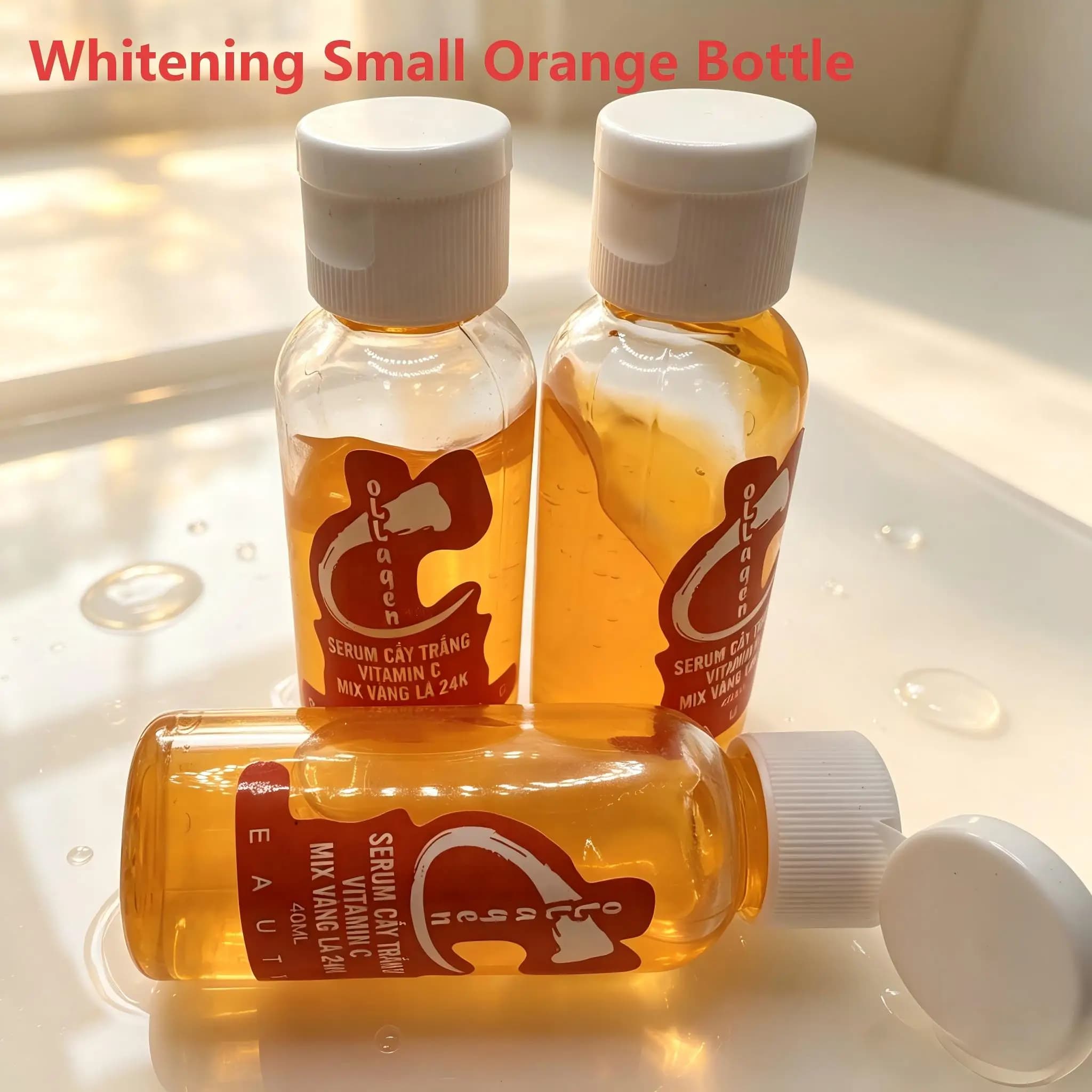 Vitamin C Brightening Body Serum 50g Orange Kumquat Bottle for Underarms Knees Ankles Elbows Even Skin Tone Nourishing Care