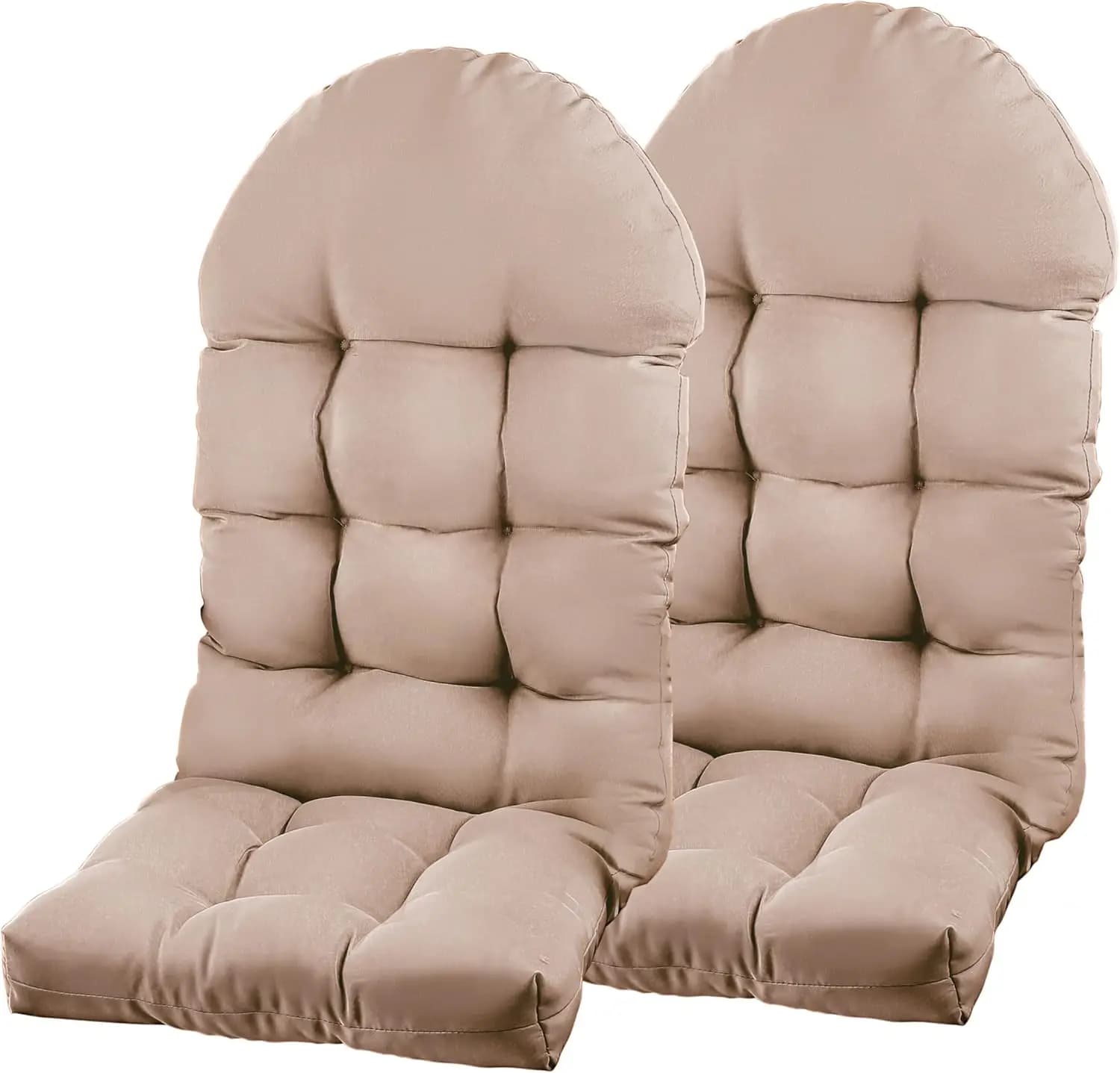 Set of outdoor chair cushions with laces, sunscreen and fading resistant, beige, 44x19,4x4 inch