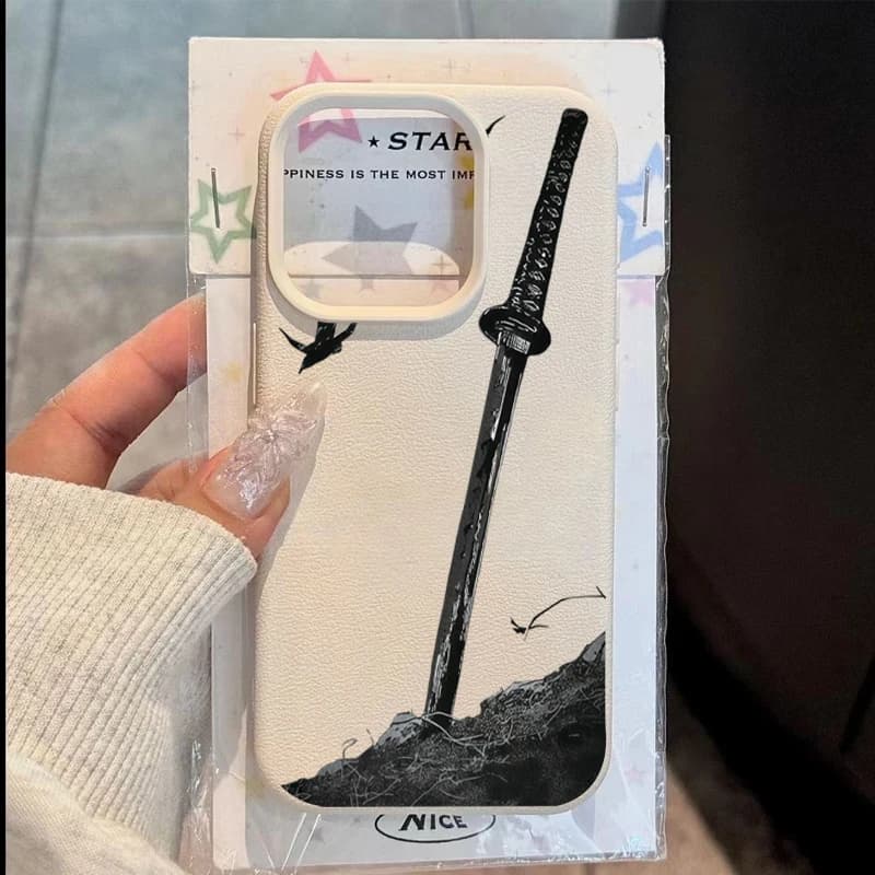 Silicone Phone Case Model Lichee Creative Black Sword for iPhone 17 16 15 14 13 12 11 Pro Max XS X XR 16E 17 Air 16 Plus Cover