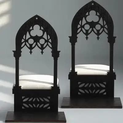 1Pair Vintage Gothic Holder Elegant Arch Shape Portable Desktop Stand for Table Centerpiece Pillar Candles Coffee