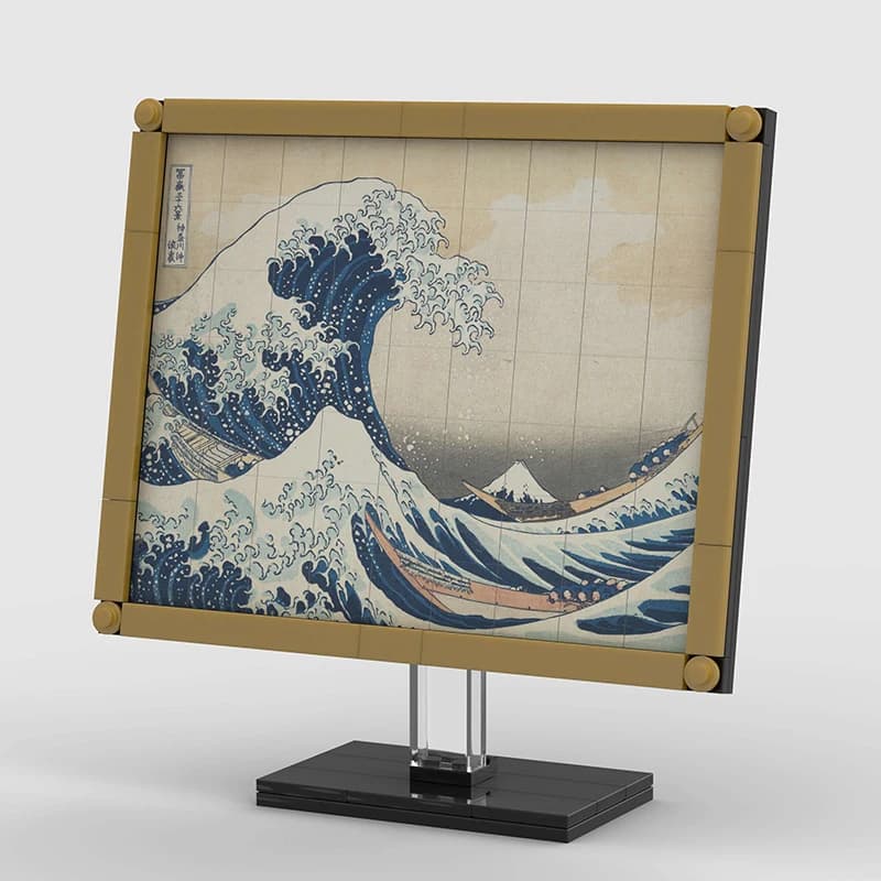 "Kanagawa Wave" è un puzzle fai da te realizzato con elementi costitutivi. È adatto per l'uso come decorazione sulla scrivania o nell'ufficio.