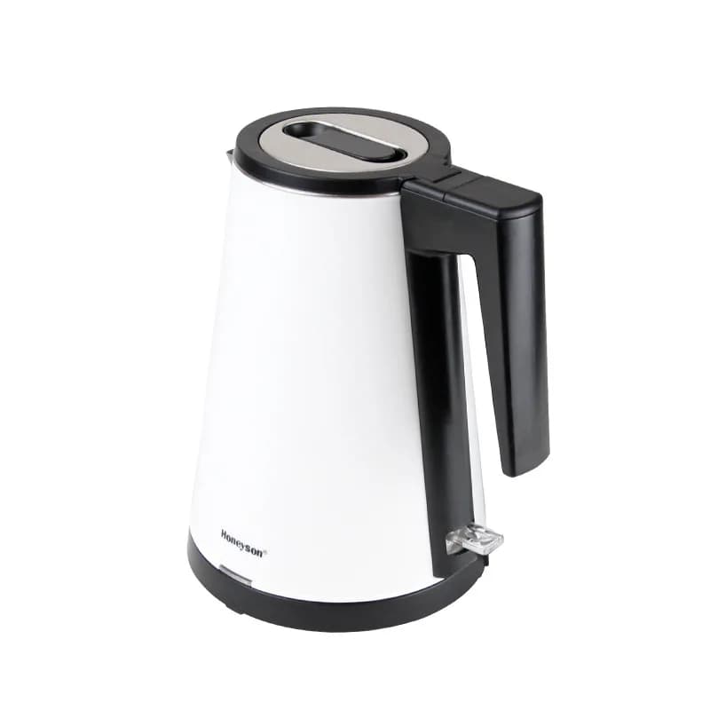 Nuovo bollitore elettrico per hotel all'ingrosso isolamento a doppio strato manico in ABS fodera senza cuciture acqua bollita sana dormitorio da 0,8 litri