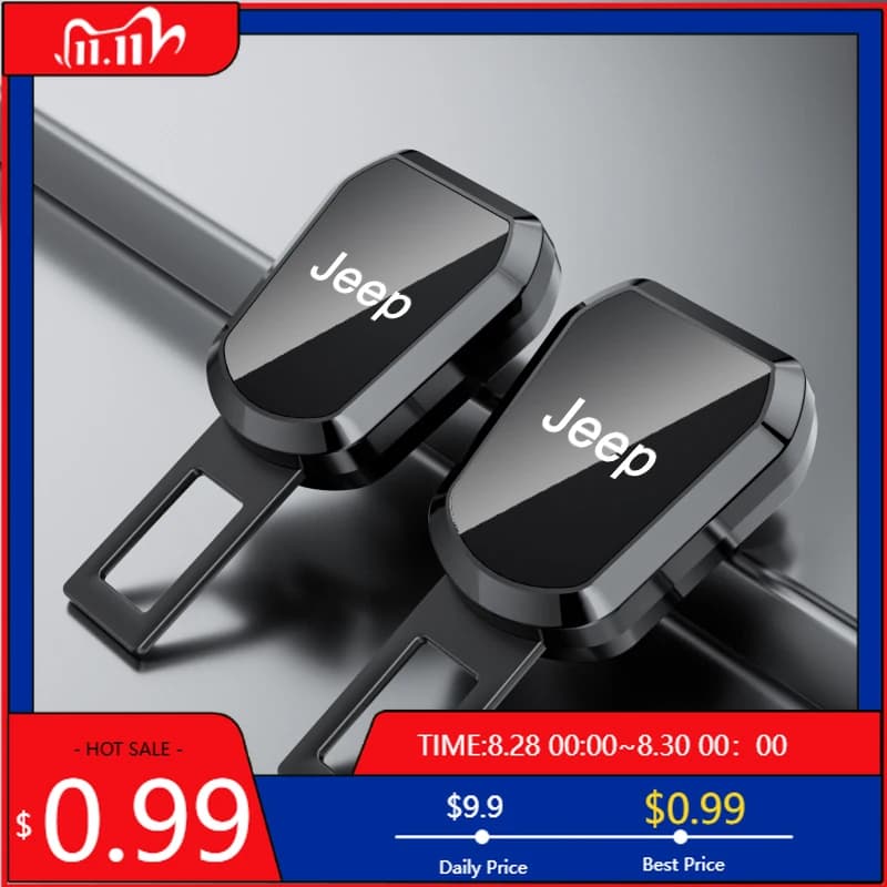 Portabicchieri 1/2PCS Spina di estensione della cintura di sicurezza per auto Blocco di sicurezza per auto Clip Fibbia per Jeep Wrangler JL Gladiator Commander Chero